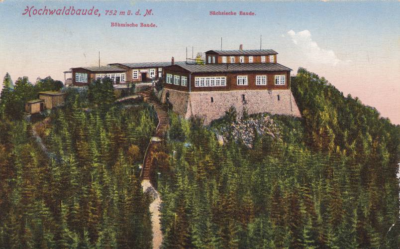 Historische Ansicht der Hochwaldbaude